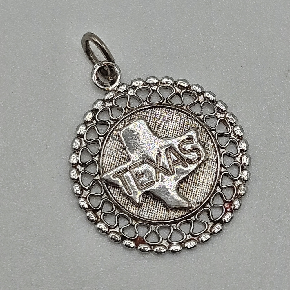 VINTAGE State of Texas Silver Plated Bracelet Charm